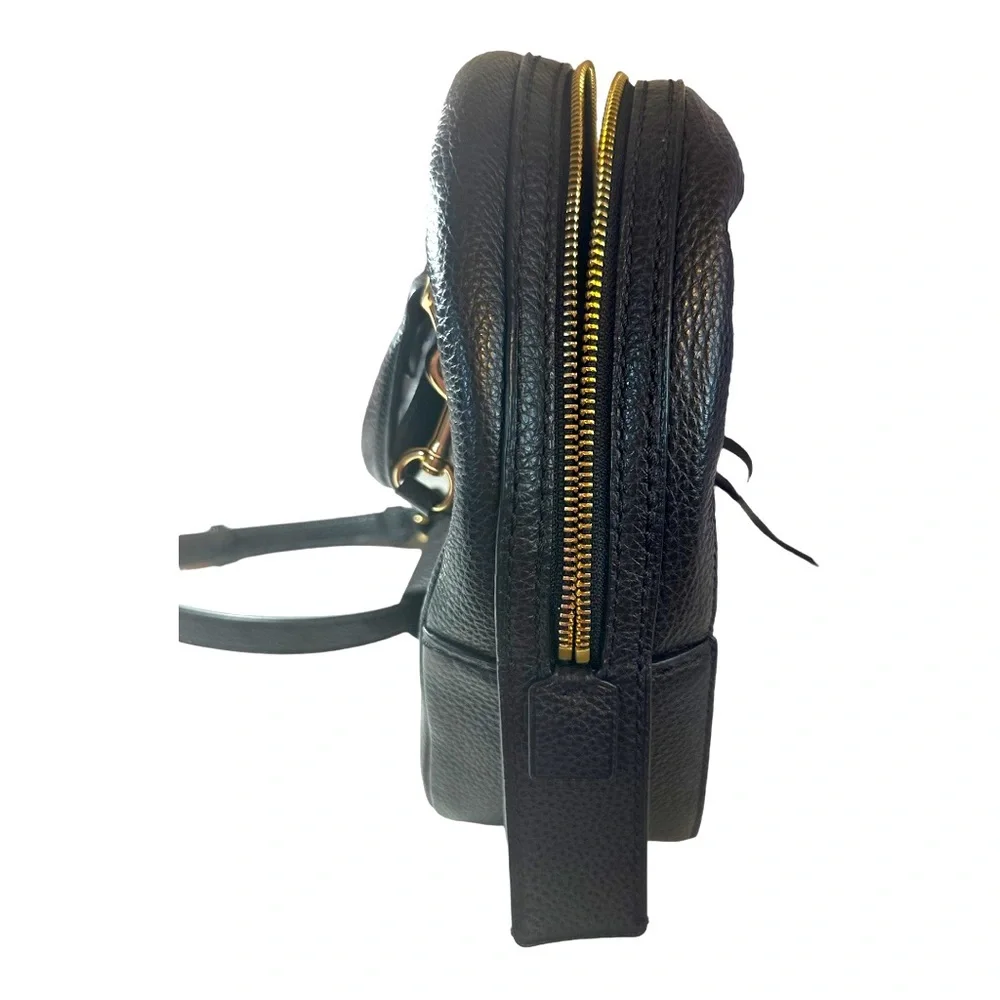 COACH - NWOT Black Leather Backpack/Crossbody. - Picture 4 of 7